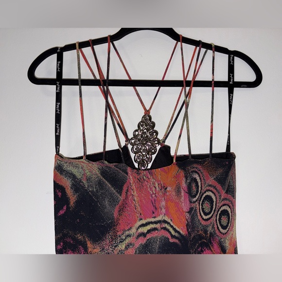 Joseph Ribkoff Hi-Lo Dress in Black and Orange - Picture 12 of 16